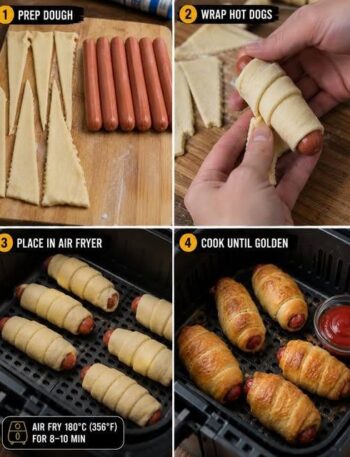 Air Fryer Crescent Wrapped Hot Dogs