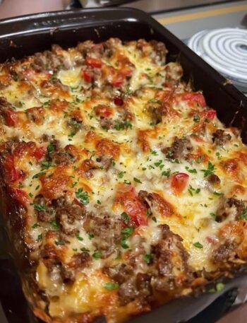 Loaded Philly Cheesesteak Casserole