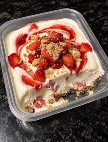 No-Bake Strawberry Cheesecake Box Dessert