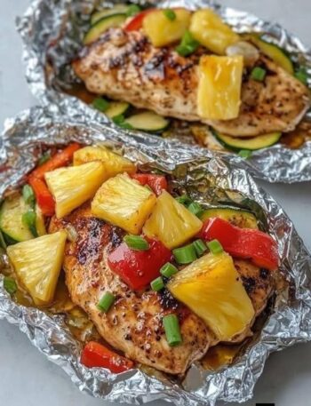 Teriyaki Pineapple Chicken Foil Packets Recipe